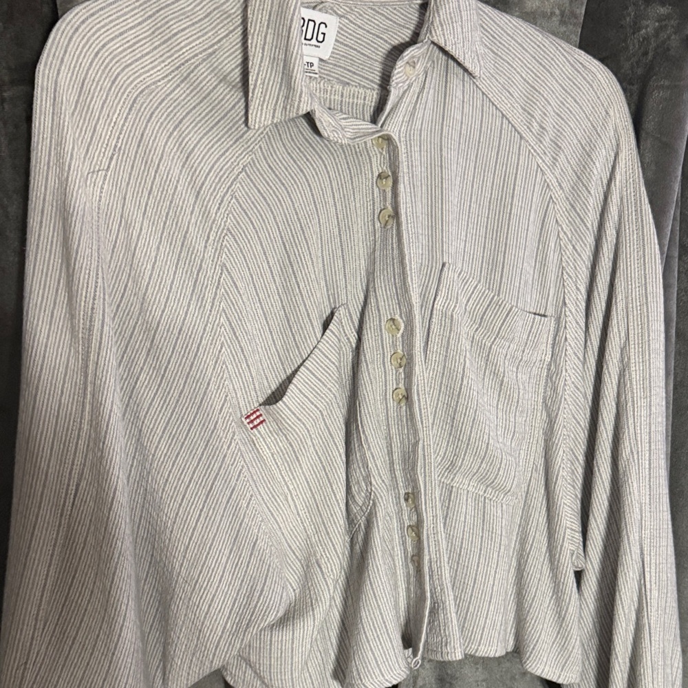 BOC Light Gray Striped Shirt